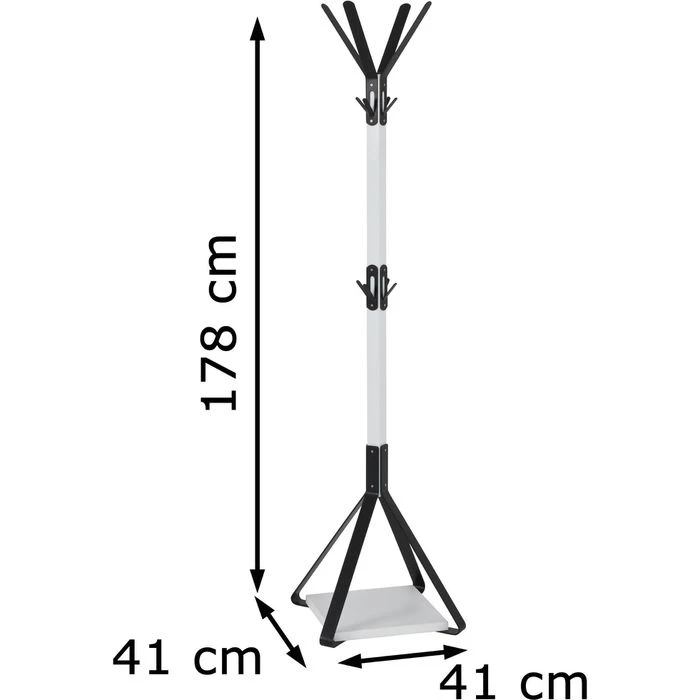 Haku-Möbel Garderobenständer 13363, Mit 12 Haken, Metall, Weiß / Schwarz 7 Haku-Möbel Garderobenständer 13363, Mit 12 Haken, Metall, Weiß / Schwarz – Bild 5