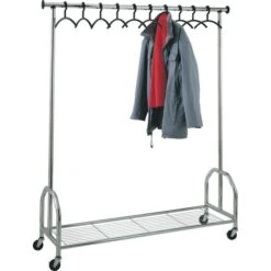 Kerkmann Garderobenständer Chromo, 6016, Mit Rollen Und Schuhablage, Metall, Silber