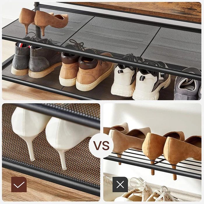 Vasagle Garderobenständer HSR410B01, Vintage, Mit 22 Haken, Metall / Holz, Schwarz / Braun 10 Vasagle Garderobenständer HSR410B01, Vintage, Mit 22 Haken, Metall / Holz, Schwarz / Braun – Bild 8