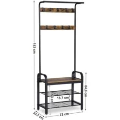 Vasagle Garderobenständer HSR40B, Vintage, Mit 9 Haken, Metall / Holz, Schwarz / Braun -WENKO Shop 1bc9e13750a0c13d9e40f1e3a3490ee07a63cc5e garderobenstaender vasagle hsr40b vintage