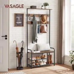 Vasagle Garderobenständer HSR409B01, Vintage, Mit 9 Haken, Metall / Holz, Schwarz / Braun -WENKO Shop 20e876d69a3bcca2b9d9044756f768ba4287f5df garderobenstaender vasagle hsr409b01 vintage