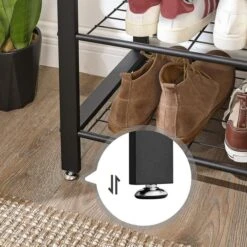 Vasagle Garderobenständer HSR41MB, Mit 9 Haken, Metall / Holz, Schwarz / Graubraun -WENKO Shop 25b6941c11b1fd4b7aea730da74ec208e9682315 garderobenstaender vasagle hsr41mb