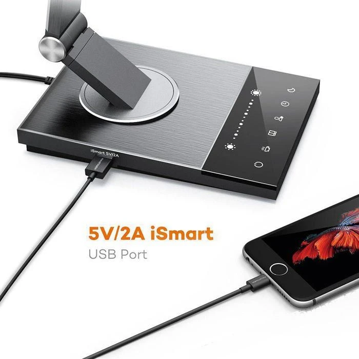 TaoTronics Schreibtischlampe TT-DL16 LED, Dimmbar, Anthrazit, Nachtlicht, Mit Standfuß 7 TaoTronics Schreibtischlampe TT-DL16 LED, Dimmbar, Anthrazit, Nachtlicht, Mit Standfuß – Bild 5