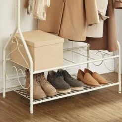 Songmics Garderobenständer HSR07W, Mit Schuhablage, Metall, Weiß 15 Songmics Garderobenständer HSR07W, Mit Schuhablage, Metall, Weiß -WENKO Shop 27b9b900b666878308e8dc0f2c72ccb27c1916bf garderobenstaender songmics hsr07w