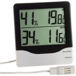 TFA Thermo-Hygrometer 30.5013 Innen / Außen, Digital, Mit Kabelfühler