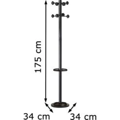 Unilux Garderobenständer Accueil 100340694, Mit 8 Haken, 175 X 34cm (HxØ), Metall, Schwarz -WENKO Shop 2db2c254f40609b4980637acedf9bba5264dbbae garderobenstaender unilux accueil 100340694