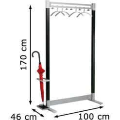 Kerkmann Garderobenständer Montana, 6552, Metall, Schwarz / Silber -WENKO Shop 2fcadfa59236f17a86ee0ab49f51401142ab8da5 garderobenstaender kerkmann montana 6552