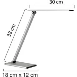 Unilux Schreibtischlampe Terra LED, Dimmbar, Silber, Mit Standfuß -WENKO Shop 34ec5bf666f09bcd12a1b7f570f15e4c4c718337 schreibtischlampe unilux terra led
