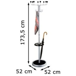 Kerkmann Garderobenständer Rondo, 6082, Mit 16 Haken, Metall, Alusilber / Schwarz -WENKO Shop 37633413284ab7de6a62bb527d7eeaa9d4b6d71e garderobenstaender kerkmann rondo 6082