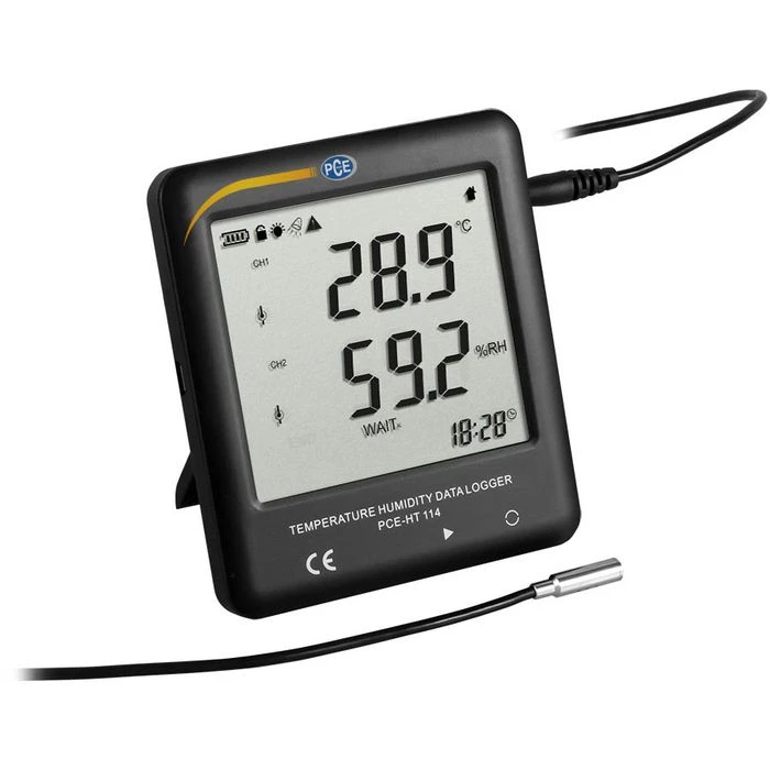 PCE Thermo-Hygrometer HT 114, Innen/außen, Digital, Mit Kabelfühler, Datenlogger 3 PCE Thermo-Hygrometer HT 114, Innen/außen, Digital, Mit Kabelfühler, Datenlogger