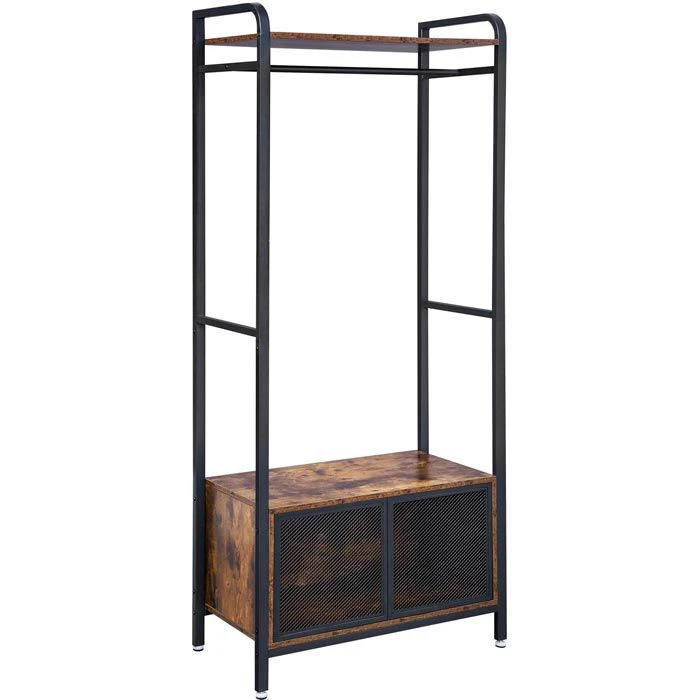 Vasagle Garderobenständer XHSR22BX, Vintage, Mit Schuhablage, Metall / Holz, Schwarz / Braun 3 Vasagle Garderobenständer XHSR22BX, Vintage, Mit Schuhablage, Metall / Holz, Schwarz / Braun