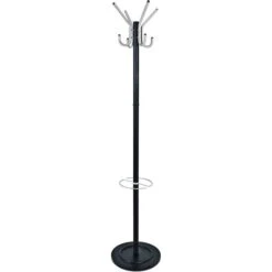 Haku-Möbel Garderobenständer 88599, Mit 8 Haken, Metall, Schwarz
