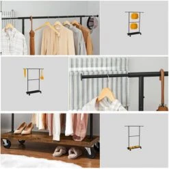 Vasagle Garderobenständer RGR111B01, Vintage, Rollen & Ablage, Ausziehbar, Metall / Holz, Braun 14 Vasagle Garderobenständer RGR111B01, Vintage, Rollen & Ablage, Ausziehbar, Metall / Holz, Braun -WENKO Shop 4261a45afa8d2ec9b138e87e6ddd14020a427a4a garderobenstaender vasagle rgr111b01 vintage