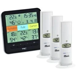 TFA Thermometer 30.3060.01.IT Innen/außen, Digital, Mit Hygrometer, Inkl. 3 Funk-Sensoren