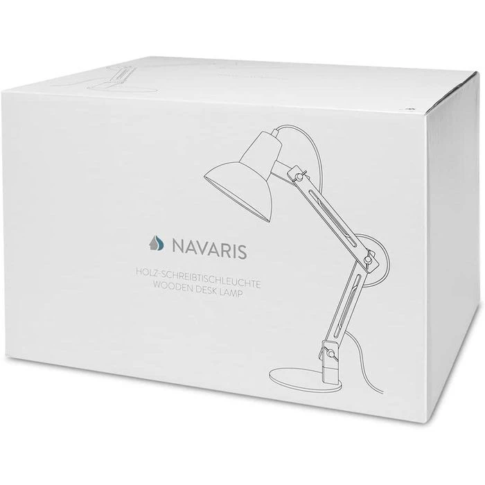 Navaris Schreibtischlampe E27, Tischklemme, Holz 8 Navaris Schreibtischlampe E27, Tischklemme, Holz – Bild 6
