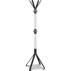 Haku-Möbel Garderobenständer 13363, Mit 12 Haken, Metall, Weiß / Schwarz