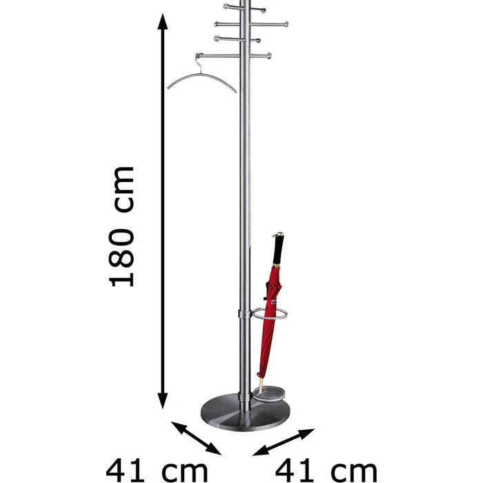 Kerkmann Garderobenständer Arte, 6871, Mit 8 Haken, Edelstahl, Silber 7 Kerkmann Garderobenständer Arte, 6871, Mit 8 Haken, Edelstahl, Silber – Bild 5