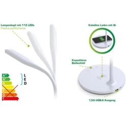 InLine Schreibtischlampe SmartHome Schwarz LED, Dimmbar, USB, QI-Ladegerät, App-fähig, Standfuß -WENKO Shop 570257b23f4d15ba5d0cdcaa0e4013308bbbdfcf schreibtischlampe inline smarthome led schwarz