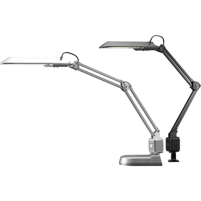 Hansa Schreibtischlampe Ecostar, Standfuß, Tischklemme, Silber 5 Hansa Schreibtischlampe Ecostar, Standfuß, Tischklemme, Silber – Bild 3