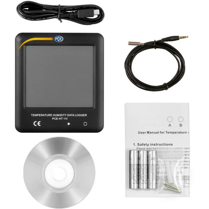 PCE Thermo-Hygrometer HT 114, Innen/außen, Digital, Mit Kabelfühler, Datenlogger 7 PCE Thermo-Hygrometer HT 114, Innen/außen, Digital, Mit Kabelfühler, Datenlogger – Bild 5