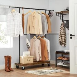 Vasagle Garderobenständer RGR111B01, Vintage, Rollen & Ablage, Ausziehbar, Metall / Holz, Braun 12 Vasagle Garderobenständer RGR111B01, Vintage, Rollen & Ablage, Ausziehbar, Metall / Holz, Braun -WENKO Shop 62cdbb8310413e7c63521209ae4c0eaab0ea3680 garderobenstaender vasagle rgr111b01 vintage