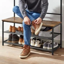 Vasagle Garderobenständer HSR410B01, Vintage, Mit 22 Haken, Metall / Holz, Schwarz / Braun 15 Vasagle Garderobenständer HSR410B01, Vintage, Mit 22 Haken, Metall / Holz, Schwarz / Braun -WENKO Shop 6837a50f1efa6e3be844c00b7ac6c055e41618f0 garderobenstaender vasagle hsr410b01 vintage