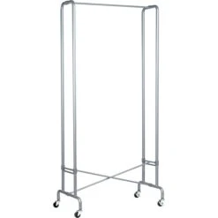 Unilux Garderobenständer Foldy, 400050665, Mit Rollen, Faltbar, Metall, Silber