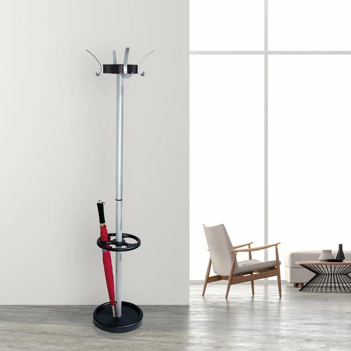 Kerkmann Garderobenständer Public Classic, 6274, Mit 12 Haken, Metall, Schwarz / Silber 4 Kerkmann Garderobenständer Public Classic, 6274, Mit 12 Haken, Metall, Schwarz / Silber – Bild 2