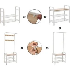 Vasagle Garderobenständer HSR40W, Mit 9 Haken, Metall / Holz, Weiß -WENKO Shop 6fc5d4a135f7921b2c47783c6e1b5f0aa51bbb3b garderobenstaender vasagle hsr40w