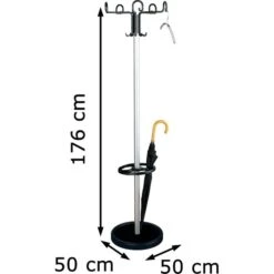 Kerkmann Garderobenständer Prima, 6710, Mit 15 Haken, Metall, Silber / Schwarz -WENKO Shop 700345054c4ca4ae3e3675a2c265bcfdf5aee4c9 garderobenstaender kerkmann prima 6710