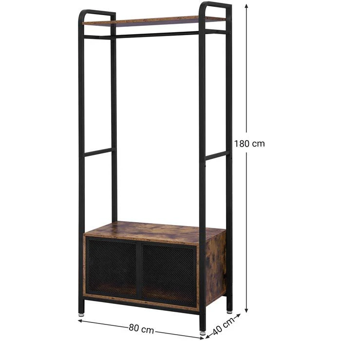 Vasagle Garderobenständer XHSR22BX, Vintage, Mit Schuhablage, Metall / Holz, Schwarz / Braun 7 Vasagle Garderobenständer XHSR22BX, Vintage, Mit Schuhablage, Metall / Holz, Schwarz / Braun – Bild 5