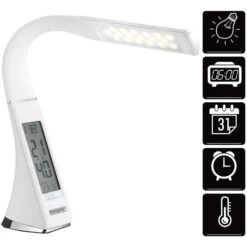 Alternative view of Monzana Schreibtischlampe LED, Dimmbar, Uhr, Temperatur, Kalender, Weiß