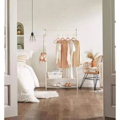 Songmics Garderobenständer HSR07W, Mit Schuhablage, Metall, Weiß 13 Songmics Garderobenständer HSR07W, Mit Schuhablage, Metall, Weiß -WENKO Shop 85cc235561af0de927ce2bc9cf6bea770b48455d garderobenstaender songmics hsr07w