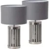 Schreibtischlampe BRUBAKER Grau, Holz-Chrom-Standfuß, 2 Stück -WENKO Shop 873a80525b2e5b7a032adc2a5a6b1ca83b9d7f00 schreibtischlampe brubaker