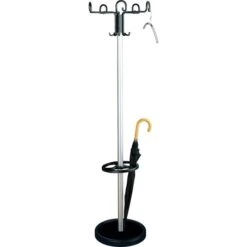 Kerkmann Garderobenständer Prima, 6710, Mit 15 Haken, Metall, Silber / Schwarz