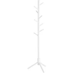 Vasagle Garderobenständer RCR04WT, Mit 8 Haken, Holz, Weiß