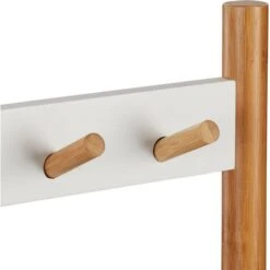 Relaxdays Garderobenständer 10027500, Mit Ablage & 5 Haken, Bambus, Natur / Weiß -WENKO Shop ae17f9a97e7fbfca74ed73f1a149001a44363342 garderobenstaender relaxdays 10027500
