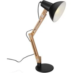Navaris Schreibtischlampe E27, Tischklemme, Holz