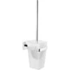 Tesa WC-Bürste Deluxxe, Weiß / Chrom, Bürstenhalter Aus Glas, Zur Wandmontage