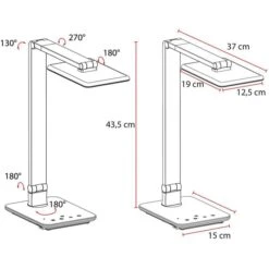 FeinTech Schreibtischlampe LTL00100 LED, Dimmbar, USB, Standfuß -WENKO Shop b84e42e13f73abd2f06015bffba60f71bd2039ee schreibtischlampe feintech ltl00100 led
