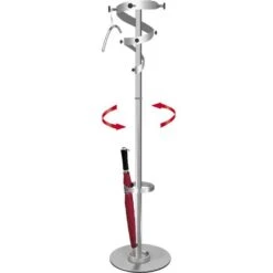 Kerkmann Garderobenständer Ohio, 6051, Mit 9 Haken, Metall, Alusilber