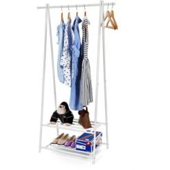 Songmics Garderobenständer HSR05W, Mit Schuhablage, Metall, Weiß 12 Songmics Garderobenständer HSR05W, Mit Schuhablage, Metall, Weiß -WENKO Shop d3b405df3f56e6b39268f9b8d6aecfb184907e5d garderobenstaender songmics hsr05w