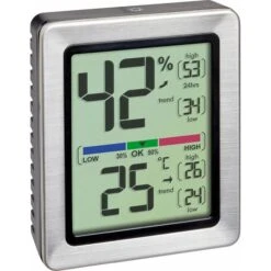 TFA Thermo-Hygrometer 30.5047.54 Exacto Digital, Für Innen, Edelstahlrahmen -WENKO Shop d94c3c5161007ae0870141550fdc6069e5ef93b0 thermo hygrometer tfa 30.5047.54 exacto innen