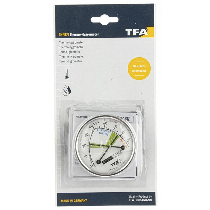 TFA Thermo-Hygrometer 45.2024 Analog, Verchromt 7 TFA Thermo-Hygrometer 45.2024 Analog, Verchromt – Bild 5
