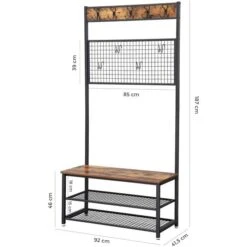 Vasagle Garderobenständer HSR46BX, Vintage, Mit 14 Haken, Metall / Holz, Schwarz / Braun -WENKO Shop df0ea32861a2e658b1c847e8de629ea3d574f5d3 garderobenstaender vasagle hsr46bx vintage