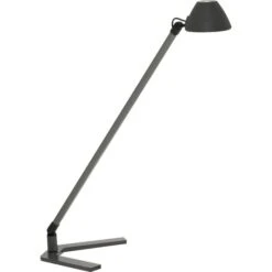 Waldmann Schreibtischlampe Lucio Warmweiß, Dimmbar, USB, Standfuß, Titan