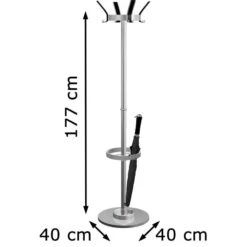 Kerkmann Garderobenständer New Public, 6284, Mit 12 Haken, Metall, Silber / Schwarz -WENKO Shop e8d747b6d9afbbfb39b48e0f87e896d7cb0b1e09 garderobenstaender kerkmann new public 6284