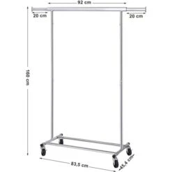 Songmics Garderobenständer HSR13S, Bis 90 Kg, Mit Rollen, Ausziehbar, Metall, Silber -WENKO Shop ef83f583cdbe5b119248821c6d804ca540c67535 garderobenstaender songmics hsr13s bis 90 kg