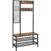 Vasagle Garderobenständer HSR98BX, Vintage, Mit 24 Haken, Metall / Holz, Schwarz / Braun -WENKO Shop f8abec03b05d4207cb5c3015b9b058c544ed0097 garderobenstaender vasagle hsr98bx vintage