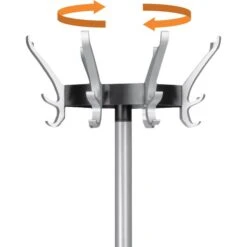 Unilux Garderobenständer Cypres 100340640, Mit 24 Haken, 170 X 34cm (HxØ), Metall, Silber -WENKO Shop fb6513953299ec8bd0ed6731de1c8adf1b8db3ec garderobenstaender unilux cypres 100340640